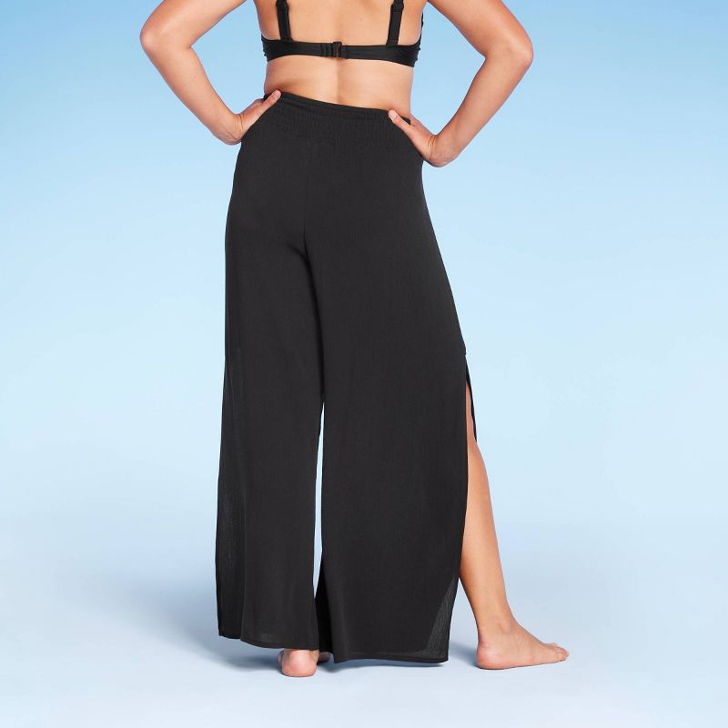 Women's Smocked Waist Side Slit Cover Up Pants - Kona Sol™, 4 of 11