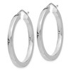 Black Bow Jewelry 3mm, 14k White Gold Square Tube Round Hoop Earrings, 35mm (1 3/8 Inch) - 2 of 4