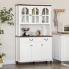 HOMCOM Kitchen Hutch Storage Cabinet with Antique Details, Feestanding Pantry Cabinet with 3-Level Adjustable Shelves, Dining Room Hutch, White - 3 of 4