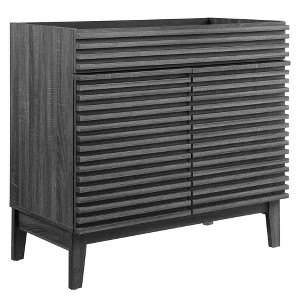 Modway Render 35" MDF and Particleboard Bathroom Vanity Cabinet in Charcoal - 1 of 4