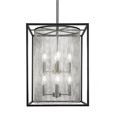 Toltec Lighting Cadina 8 - Light Chandelier in  Matte Black/Brushed Nickel