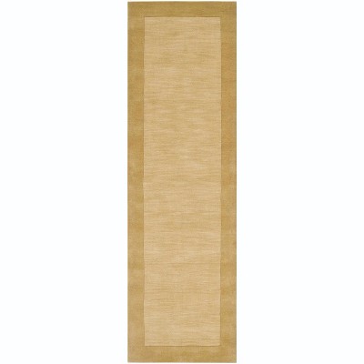 Hauteloom Bordered Solid Camel Yellow Wool Rug