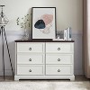 KTMBDW  Modern 6 Drawer Double Dresser for Bedroom with Black Pull ring, Adults & Kids Wide Dressers & Chests of Drawers for Hallway, Entryway - 2 of 4