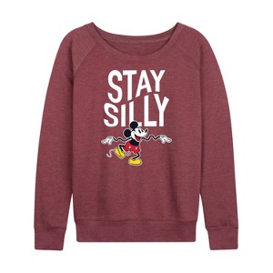 Women's - Disney - Stay Silly Lightweight French Terry Wide Neck Long Sleeve Shirt - 1 of 4