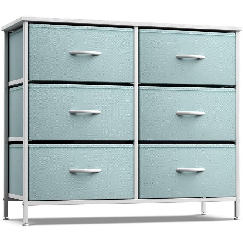 Sorbus 6 Drawers Dresser- Storage Unit with Steel Frame, Wood Top, Fabric Bins - for Bedroom, Closet, Office and more, 1 of 7