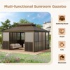 EROMMY Sunroom Patio Hardtop Gazebo, Double Top Galvanized Steel Roof Aluminum Solarium - 4 of 4