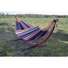 Vivere 8ft Double Cotton Hammock with Solid Pine Arc Stand - 2 of 4