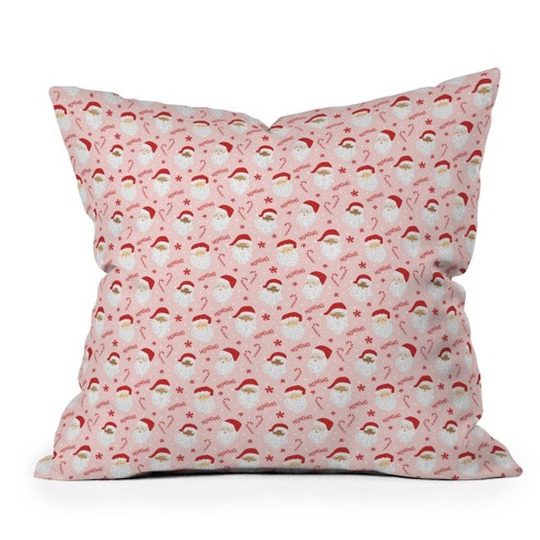 Hot Pink & Soft Cream Folk Art Pattern Throw Pillow