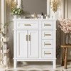 30" Bathroom Vanity with Ceramic Sink, Modern Storage Cabinet with Soft-Close Doors, Deep Drawer & Standard Drawer - Leovsnove - 2 of 4