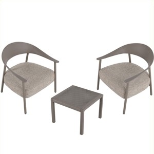 GlasFlength Accent Chairs Two Seat Set with Table Soft Cushion Comfort For Indoor Outdoor Living Room Balcony Lounge, Gray, 29.13"*25"*29.53" - 1 of 4