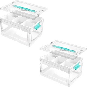 Vtopmart 2 Pack 24 QT Clear Plastic Craft Organizers and Storage Box ...