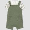 Carter's Just One You® Baby Boys' 2pc Short Sleeve T-Shirt & Overalls Set - Green - 2 of 4