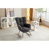 Tufted Teddy Fabric Rocking Chair with Adjustable Footrest and Pocket,Modern Wide Accent Glider for Living Room or Bedroom-Baofuwish - 3 of 4
