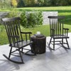 Costway Set of 2 Wood Rocking Chair Glossy Finish White\ Coffe - 4 of 4