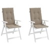 vidaXL 2-Piece Garden Chair Highback Cushions - Taupe 47.2"x19.7"x1.2" - Water Repellent, UV Resistant, Non-Slip Polyester Cushions - 4 of 4