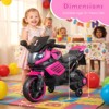 Costway 6V Kids Motorcycle with Music, Horn, Detachable Training Wheels & LED Headlights Pink/Red/Navy/White - 3 of 4