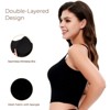 Falorda Women's Shelf Bra Camisole Tops Adjustable Spaghetti Strap Sequined Crop Top Sexy Slim-Fit Cami Double Lined Built in Bra for Party - 3 of 4