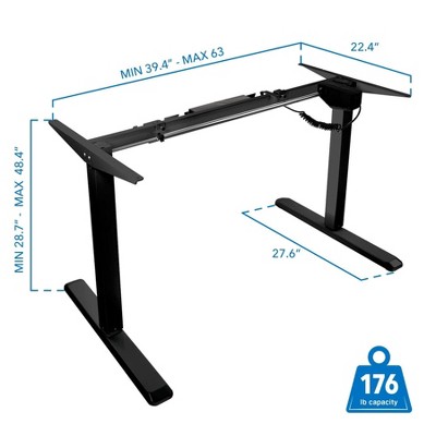 Black Adjustable Electric Standing Desk Frame with Controller