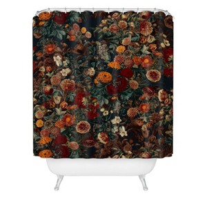 Deny Designs Burcu Korkmazyurek Exotic Garden Night Shower Curtain Blue : Microfiber, Machine Washable, Non-Slip Backing - 1 of 3