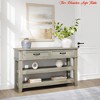 Hallway 47.2" 3-Tier Farmhouse Console Table with 2 Drawers & 3-Tier Storage, Solid Wood Entryway Sofa Table - 3 of 4
