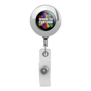 Wheel Of Fortune Wheel Of Fortune Onion Logo Metal Chrome Badge ID Card Holder Clip - 1 of 3