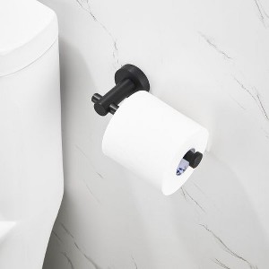 Black Sturdy Aluminum Toilet Paper Roll Dispenser for Wall Mounting in Bathroom, Kitchen, or Washroom - 1 of 4