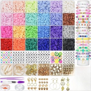 6000 Pcs Clay Beads Bracelet Making Kit, 24 Colors Clay Bead for Jewelry Making, Crafts Gifts for Girls Ages 6-12 - 1 of 4