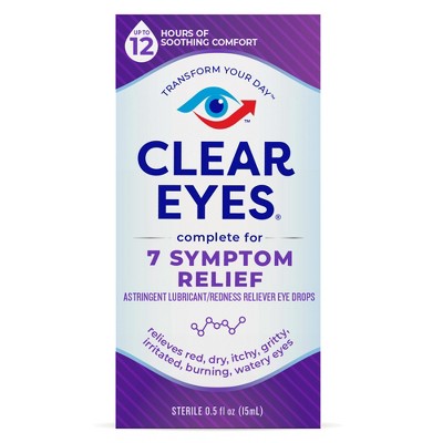 Clear Eyes Complete 7 Symptom Relief Eye Drops, Multi-Symptom Relief - 0.5 fl oz