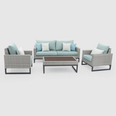 Milo Gray 4pc Seating Set Blue - RST Brands