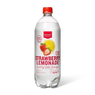 Strawberry Lemonade Sparkling Water - 33.8 fl oz Bottle - Market Pantry™