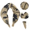Unique Bargains Women's Wide Tie Flower Headbands Khaki Black 1 Pc - 3 of 4