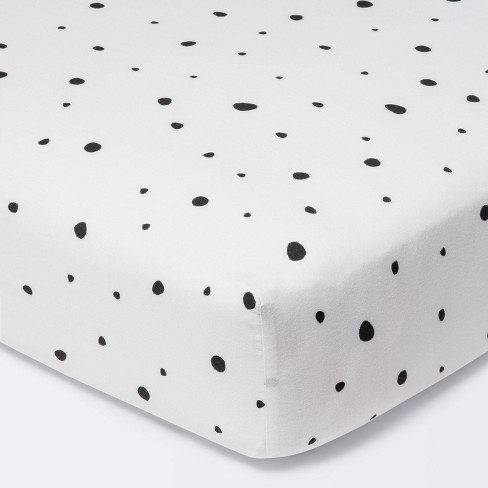 Fitted Crib Sheet Scatter Dot Cloud Island Black Cream