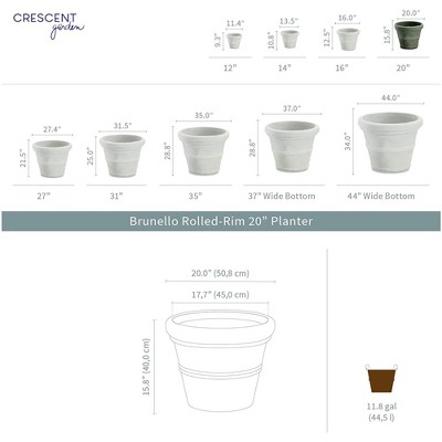 Weathered Terracotta 20" Rolled-Rim Outdoor Planter