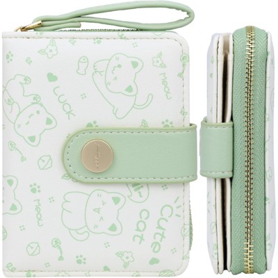 FATMOON Women’s Cat Pattern Wallet - Stylish,Easy to Use & Multifunctional Credit Card Holder with ID Window for Travel,Daily Use