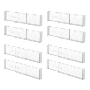 iDesign Plastic Adjustable Deep Drawer Dividers - Set of 8 - Clear - 1 of 4