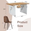 Infurnic Dining Sets Wood Veneer Dining Set with 4 Chairs Marble Style Legs Modern Minimalist Kitchen Table Collection, Dark Brown, 55"*31.5"*29.5" - 3 of 4
