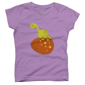 Girl's Design By Humans Happy Cute Dino By parjono T-Shirt - 1 of 3