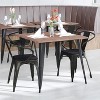 Emma and Oliver Metal Indoor-Outdoor Stacking Chair with Vertical Slat Back, Arms and All-Weather Polystyrene Seat - 2 of 4