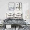 vidaXL Black Full Metal Bed Frame with Headboard & Slats, No Mattress, Easy Assembly - 3 of 4