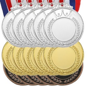 Unique Bargains Zinc Alloy Corrosion-Resistant Durable DIY Fun Award Medals Gold Silver Bronze 15 Pcs - 1 of 4