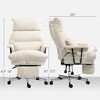 Aghana Digitals Cream White Corduroy Executive Office Chair with 160° Recline, Footrest, Lumbar - 2 of 4