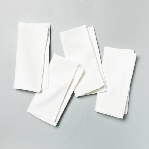 4pk Cotton Easy Care Napkins White - Threshold™