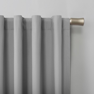 Silver Gray Blackout Thermal Back Tab Curtain Panel