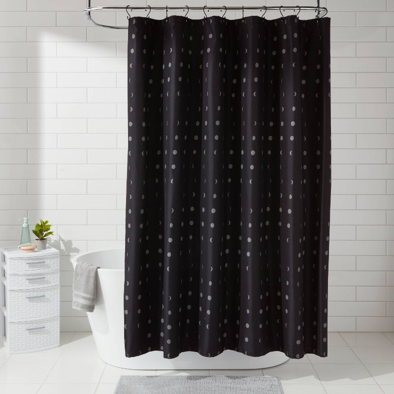 Moon Microfiber Shower Curtain  Gray/Black - Room Essentials&#8482;, 3 of 8