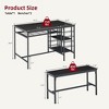 Dining Table Set for 4, Kitchen Table Set for 4 with 2 Benches, Rectangular Dining Room Table Set with Wine Rack - 2 of 4