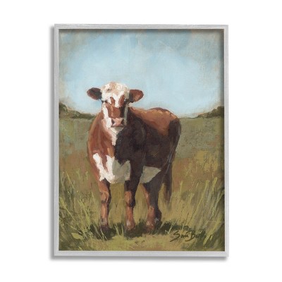 Stupell Industries Cattle Vast Countryside Field Framed Giclee Art