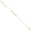 Black Bow Jewelry 14k Two-Tone Gold Diamond-Cut Puffed and Love Heart Anklet, 9 Inch - 3 of 4