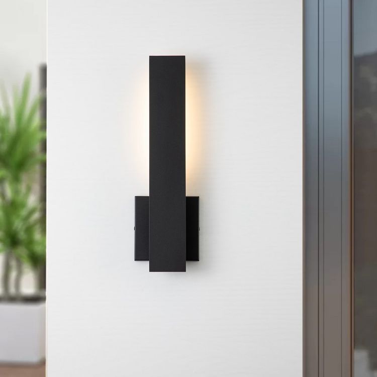 C Cattleya 2-Pack Matte Black Aluminum LED Outdoor Wall Lantern Sconce, 5 of 7