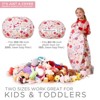 Itopfox Stuffed Animal Bean Bag Chair for Kids, Plush Toy Storage Organizer Cover, Converts to Comfy Seat When Filled with Soft Toys, Blankets - 4 of 4