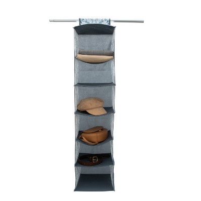 Laura Ashley Blue 6-Shelf Hanging Closet Organizer